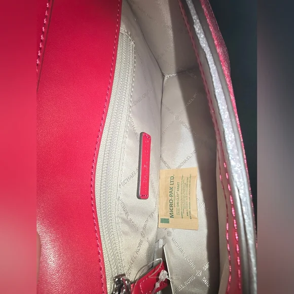 NWT Michael Kors Jet Set Crossbody bag- RASPBERRY PINK MK NEW - Picture 8 of 11